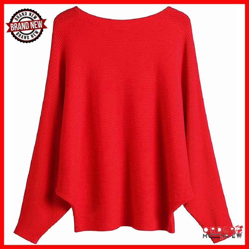 Oversized Batwing Sleeve Boat Neck Sweater Vest Sleeveless Pullover Knit